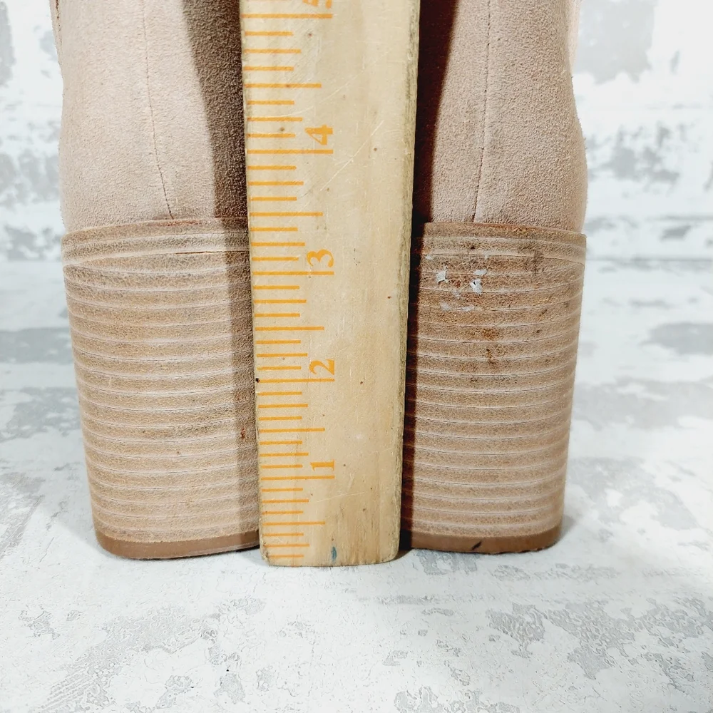 NEW Andre Assous Naia Suede Tan Block Heel Ankle Bootie i468 - Picture 7 of 12
